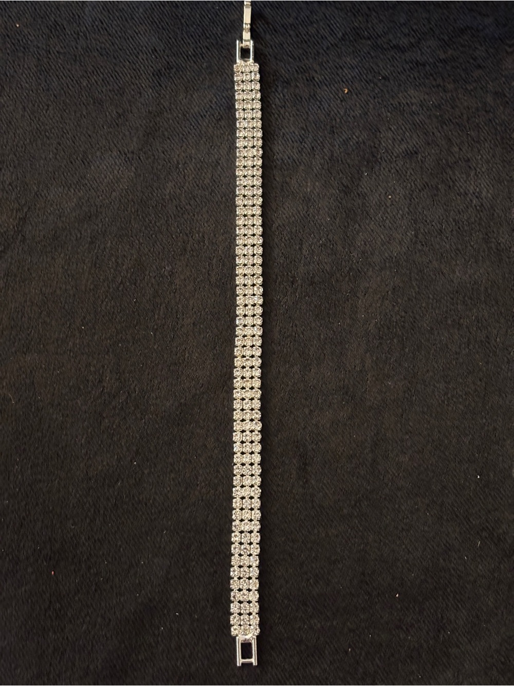 7.8mm Silver Triple Tennis CZ Bracelet 8in. - Picture 14 of 16